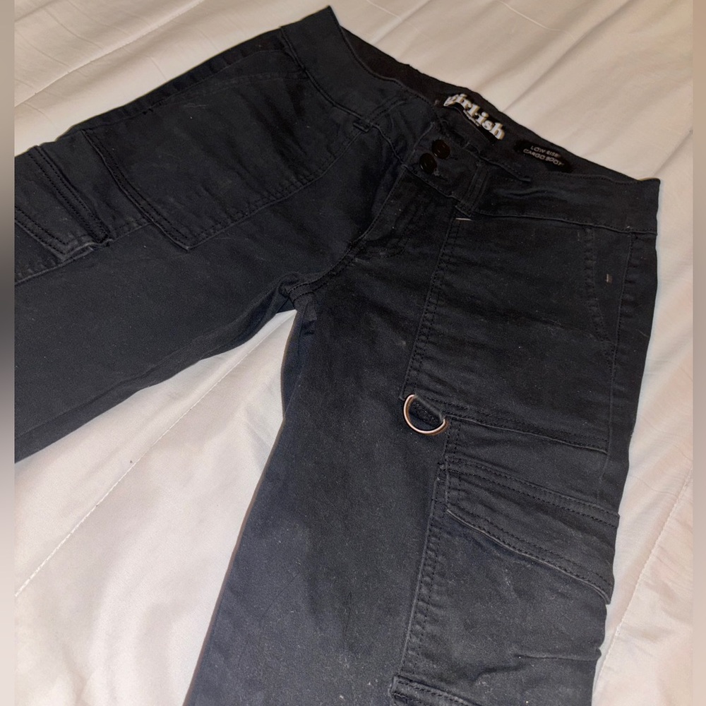 Girl-ish Straight leg, low rise jeans.